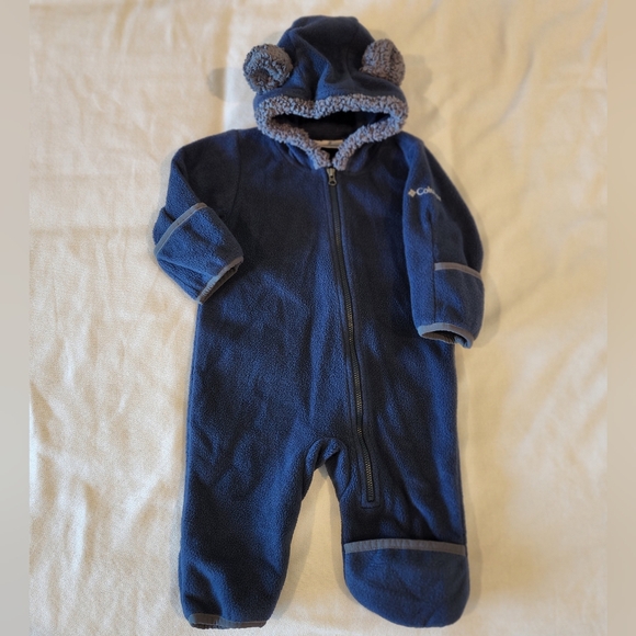 Columbia blue‎ fleece bunting snowsuit infant size 3-6 months - Picture 1 of 3
